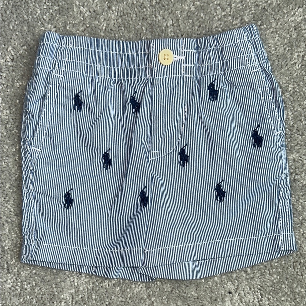 Polo by Ralph Lauren Blue and White Striped Shorts 6 months NWOT